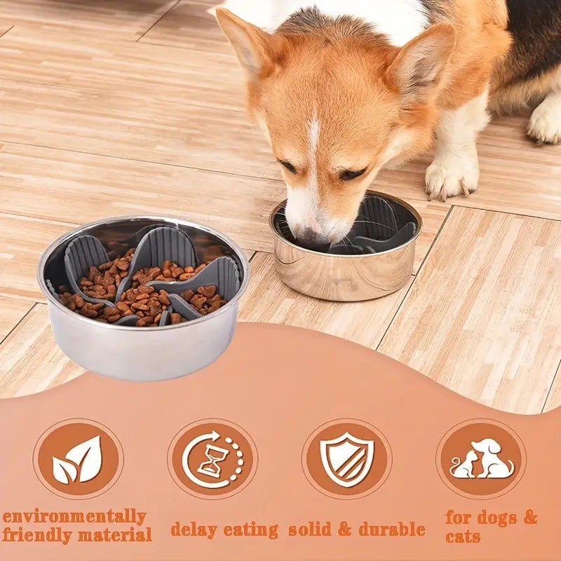 Suction Cup Slow Pet Feeder Bowl