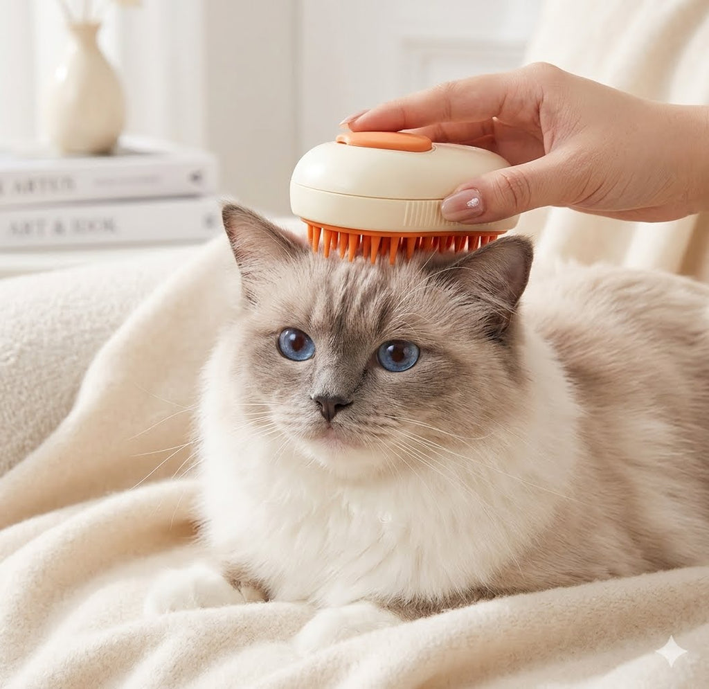 3-in-1 Ergonomic Misting Pet Grooming Brush