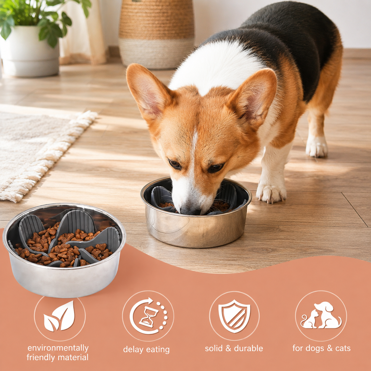 Suction Cup Slow Pet Feeder Bowl