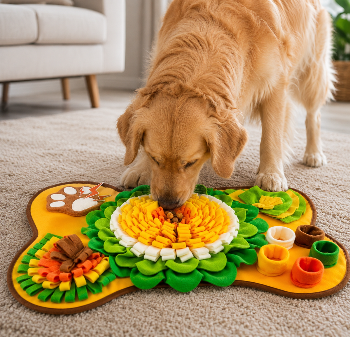 Pet Sniffing Pad with Sound & Radish Design