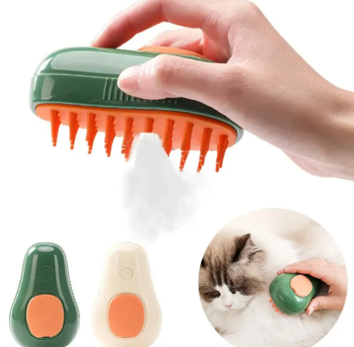 3-in-1 Ergonomic Misting Pet Grooming Brush